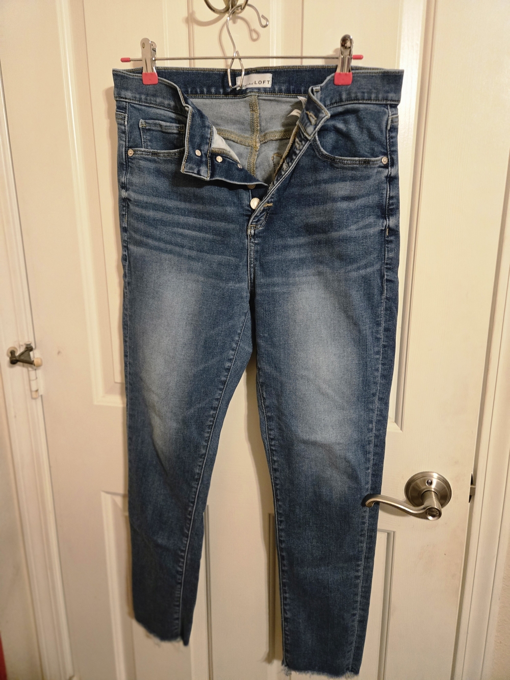 LOFT Women's Blue "The Skinny" Button FLY Jeans